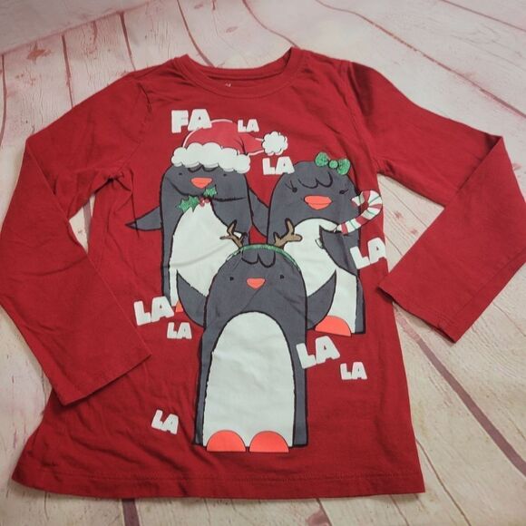 Christmas Penguin shirt M7/8 - Picture 2 of 5